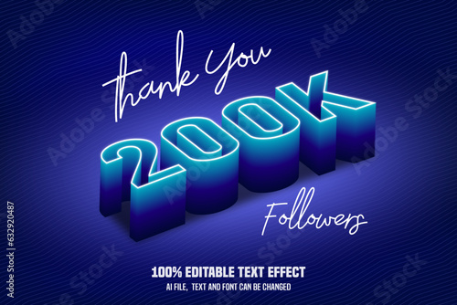social media followers 3d text style effect