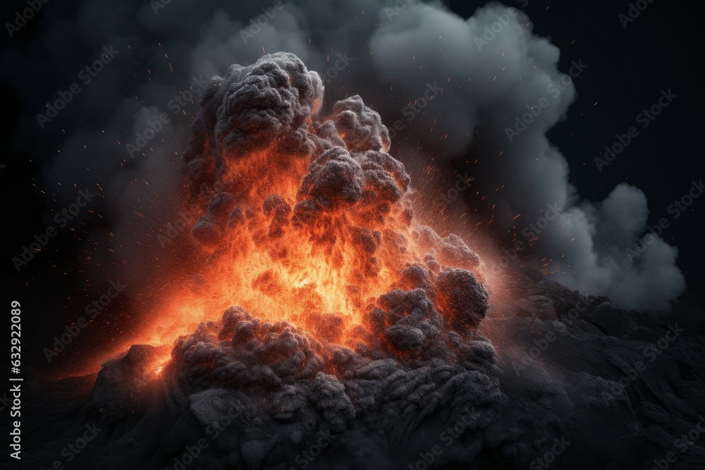 Volcano erupting smoking. Generate Ai Volcano erupting smoking. Generate Ai