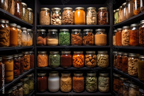 Wallpaper Mural jars of dehydrated food stacked in a pantry Torontodigital.ca