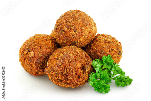 falafel ball isolated on a white background with full depth of field