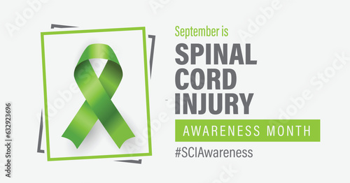 September is spinal cord injury awareness month banner. SCI education poster for web and social media campaign.