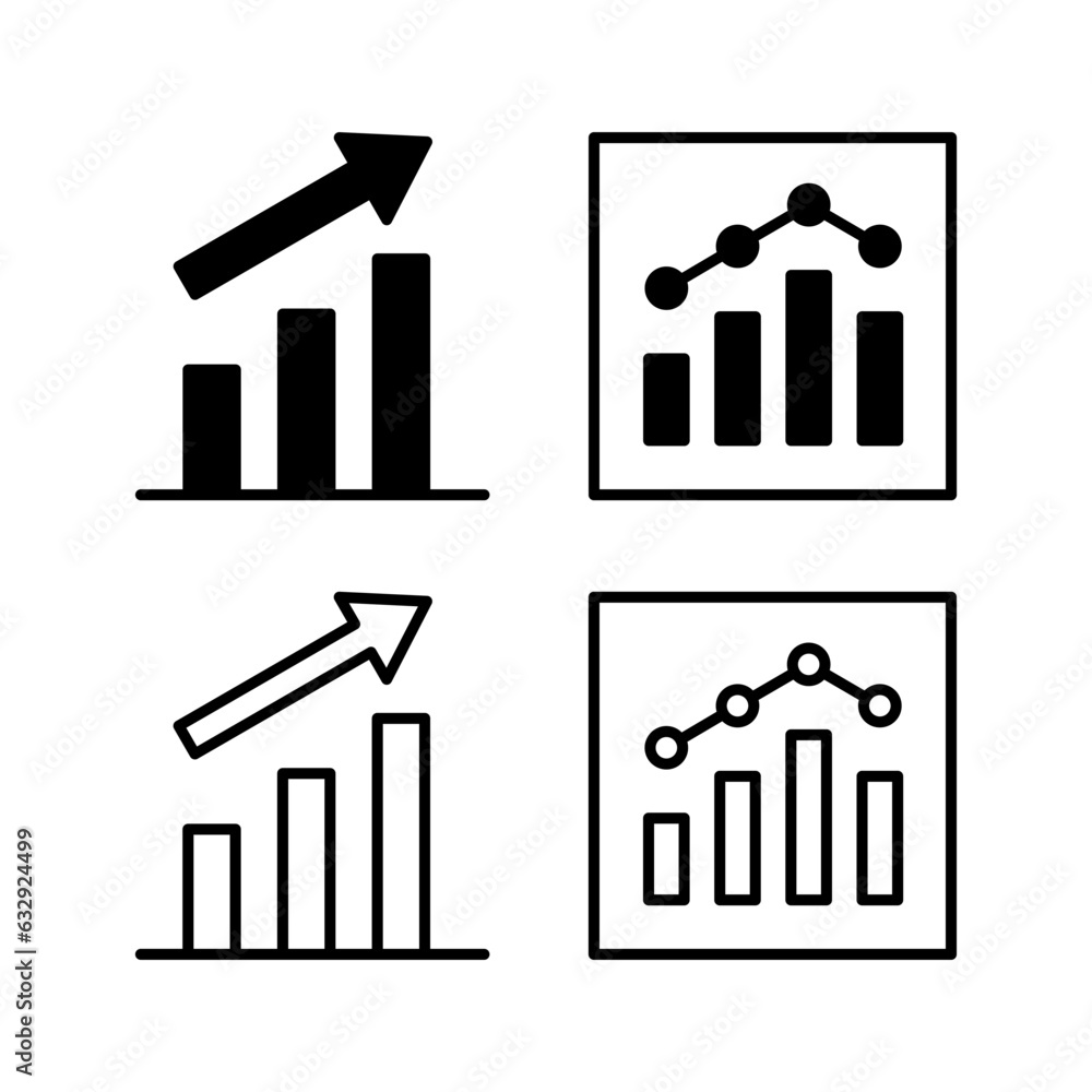 Obraz premium Growing graph Icon vector. Chart icon. Graph Icon