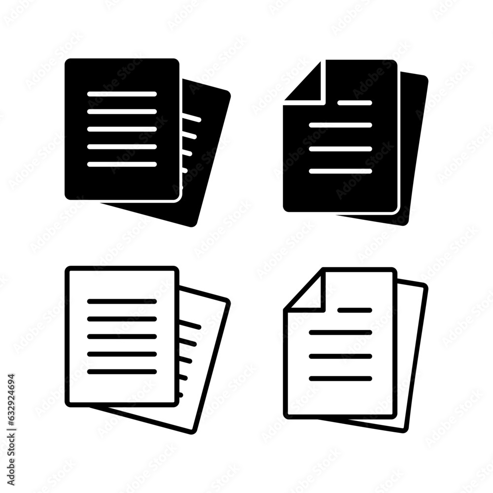 Document icon vector. Paper icon. File Icon Document icon vector. Paper icon. File Icon