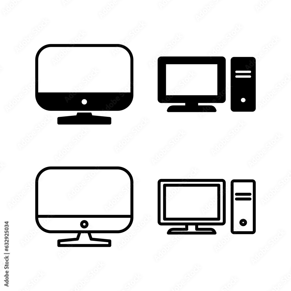 Computer icon vector. computer monitor icon. Computer icon vector. computer monitor icon.