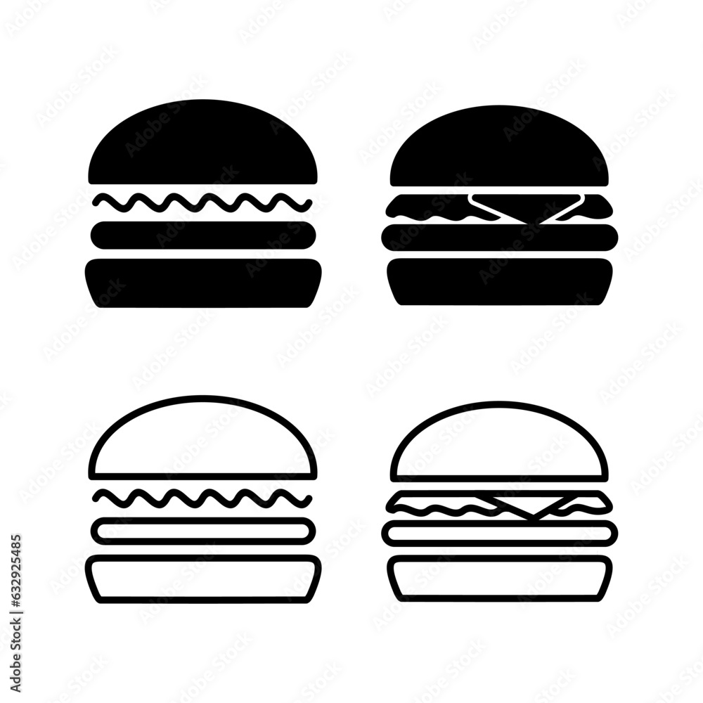 Burger icon vector. hamburger logo icon. fast food icon Burger icon vector. hamburger logo icon. fast food icon