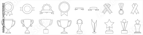 Award icon vector set. Trophy illustration sign collection. Success symbol or logo.