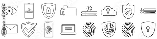 Security icon vector set. Protect illustration sign collection. Access  symbol or logo.