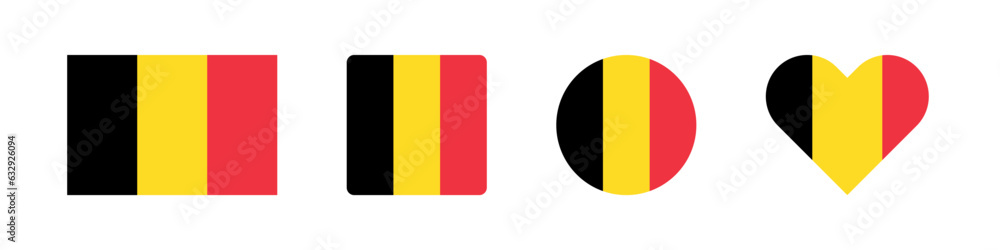 Fototapeta premium Belgium icon. Belgian flag signs. National badge symbol. Europe country symbols. Culture sticker icons. Vector isolated sign.