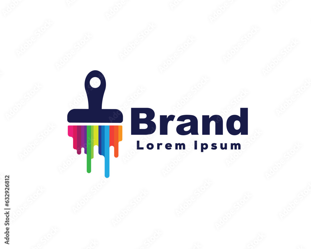 coloring brush paint art logo design template illustration inspiration coloring brush paint art logo design template illustration inspiration
