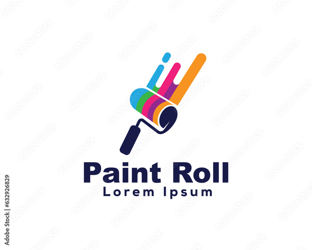 simple abstract icon logo paint roll art logo design template illustration simple abstract icon logo paint roll art logo design template illustration