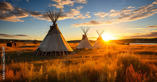 Native American Teepees in North America photo