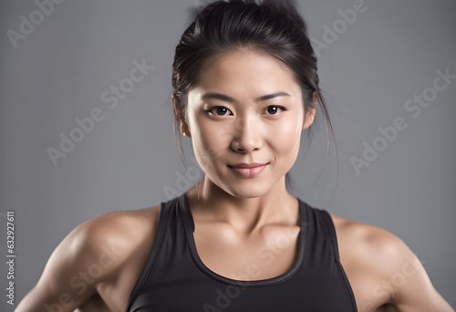 Asian fitness trainer woman