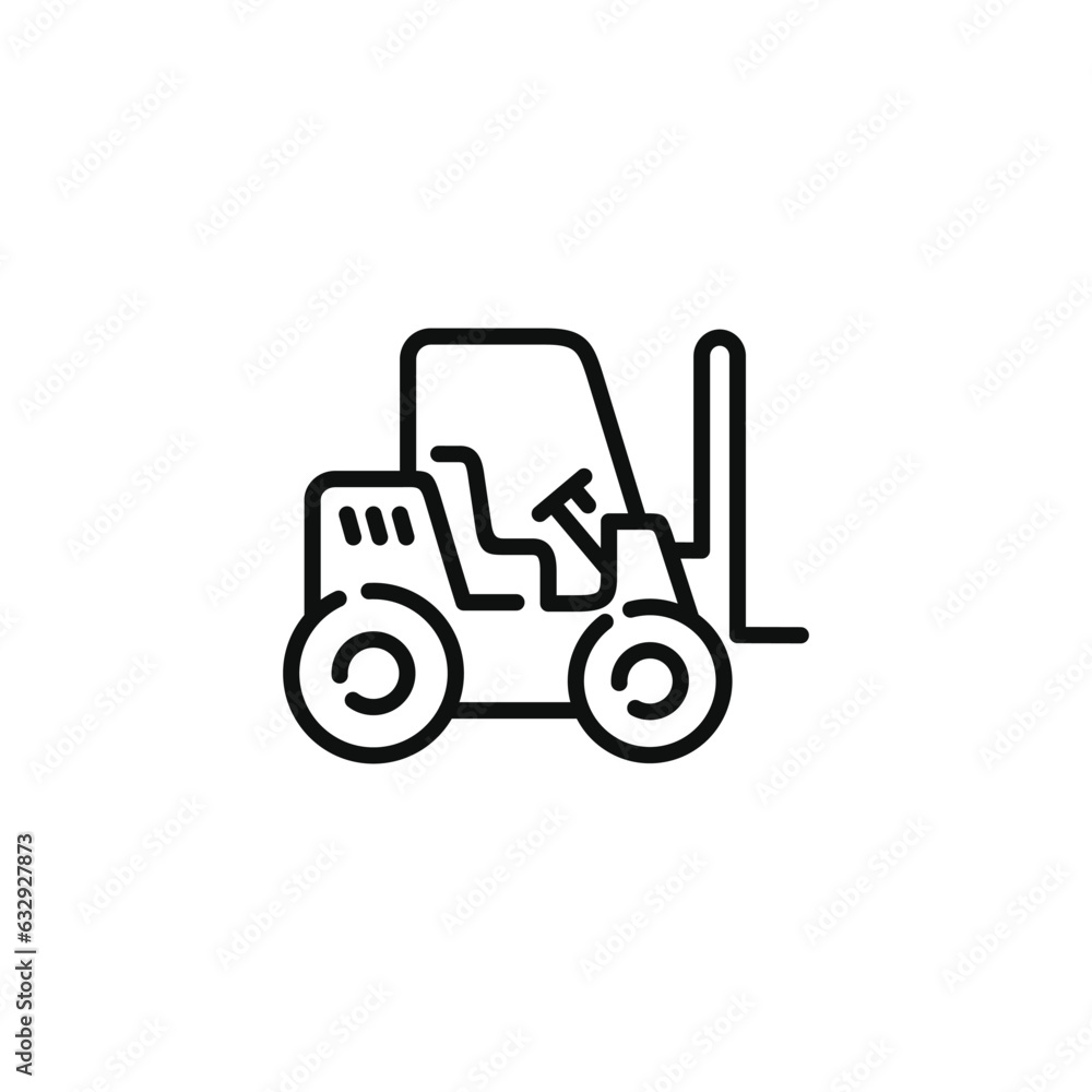 Forklift line icon isolated on white background Forklift line icon isolated on white background