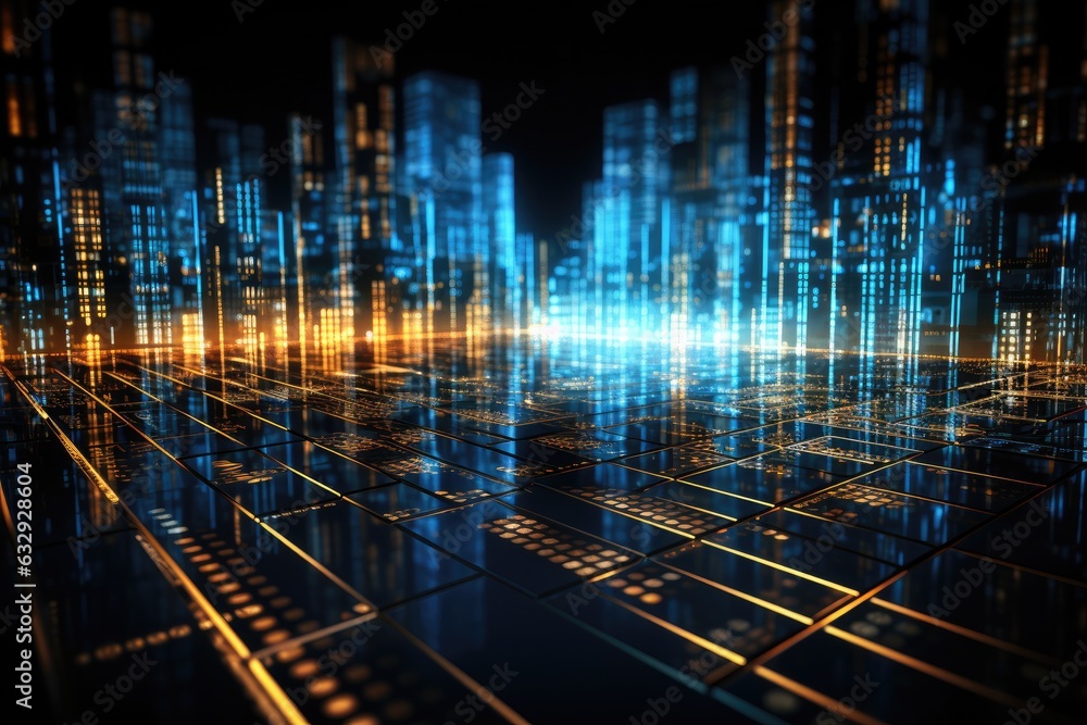 Abstract Data Center, Database, Data storage, Backup, Cyber security and futuristic concept. AI Generative Abstract Data Center, Database, Data storage, Backup, Cyber security and futuristic concept. AI Generative