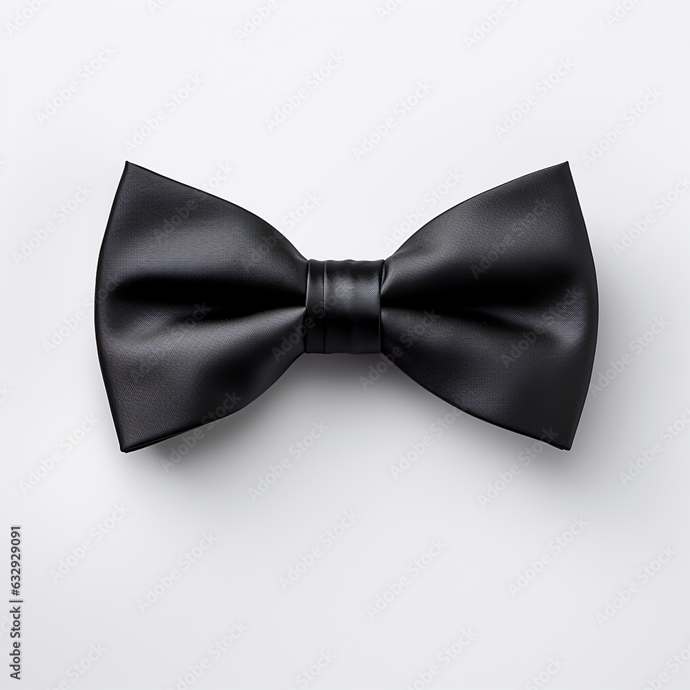 Black bow tie isolated on white background. Made with generative ai Black bow tie isolated on white background. Made with generative ai