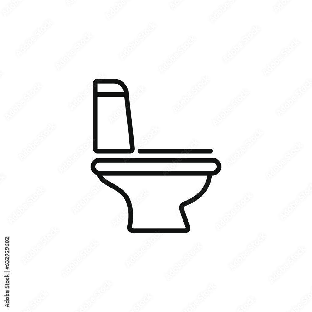 Toilet line icon isolated on white background Toilet line icon isolated on white background