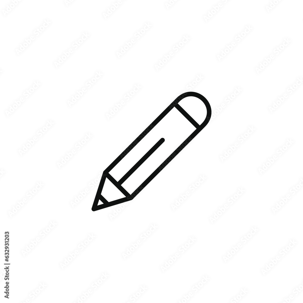 Pencil line icon isolated on white background Pencil line icon isolated on white background