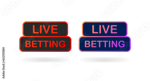 Live betting banner. Flat, color, real time bets. Vector illustration