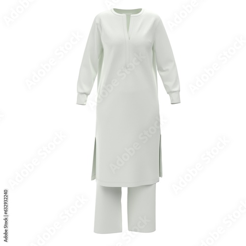 Indian Women Kurti Dress mockup. Cotton Salwar Suit - Indian Pakistani Clothing. 