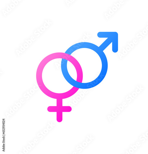 Sign of a man and a woman. Flat, color, shared toilet, shared icon, man and woman. Vector illustration