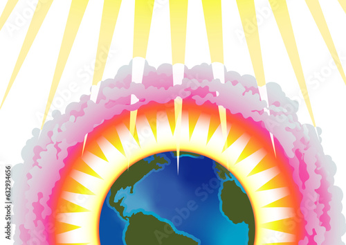 The accumulation of gases emitted into the atmosphere by the combustion of fossil fuels act as a layer that traps and emits radiation from the sun's rays, raising the temperature of the earth