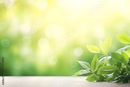 Bokeh leaf in garden at summer using as spring background cover page greenery environment ecology wallpaper
