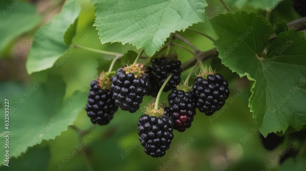 Branch of ripe blackberries, fresh fruit. Branch of ripe blackberries, fresh fruit.