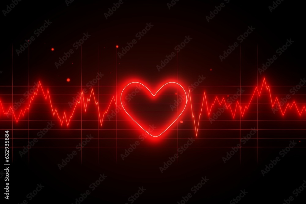 Abstract heart and digital cardiogram curve as a symbol of cardiovascular health. Background Abstract heart and digital cardiogram curve as a symbol of cardiovascular health. Background