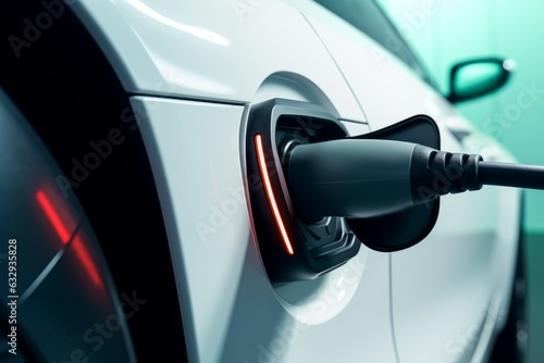 Billede på lærred Charging EV car electric vehicle clean energy for driving future