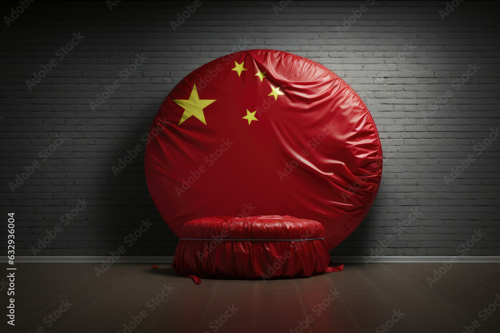 China's deflating economy - Generative AI illustration - obrazy, fototapety, plakaty 