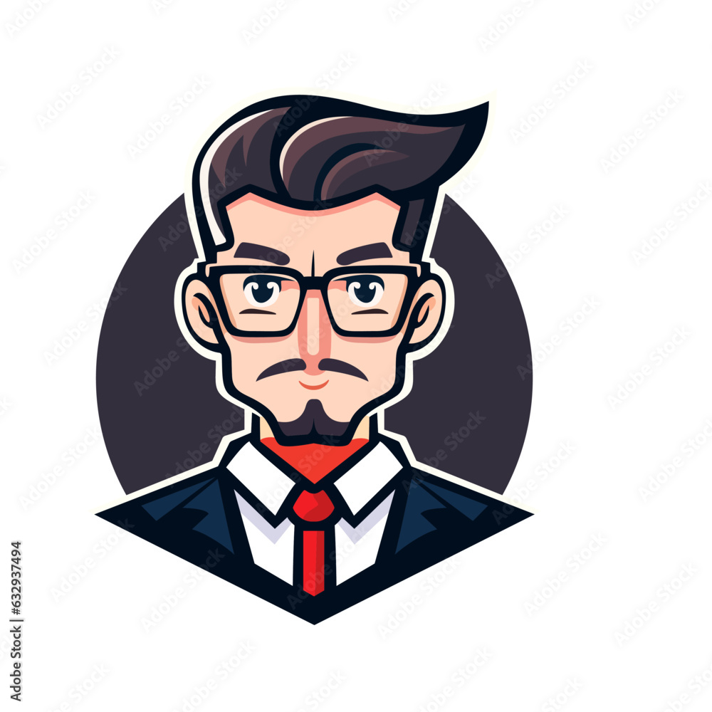 Businessman avatar illustration. Cartoon user portrait. User profile icon.