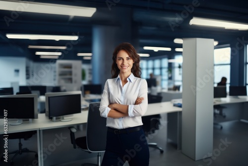 Wallpaper Mural European Woman Looking at Camera. Businesswoman Posing with her Hands Crossed Torontodigital.ca
