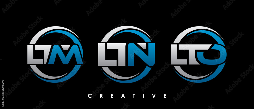 LTM, LTN, LTO Letter Initial Logo Design Template Vector Illustration LTM, LTN, LTO Letter Initial Logo Design Template Vector Illustration