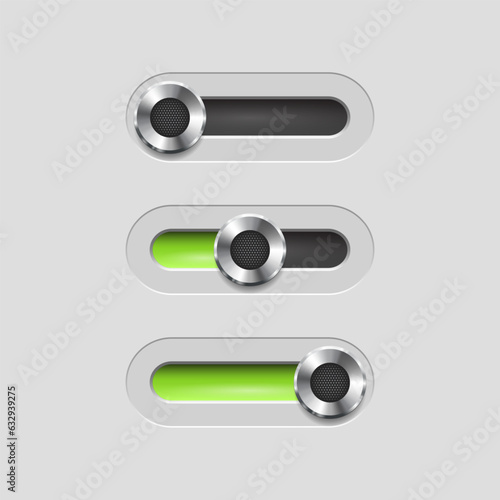 Ui sliders. Web UI elements design. Vector illustration.