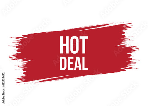 Brush style hot deal banner vector design illustration