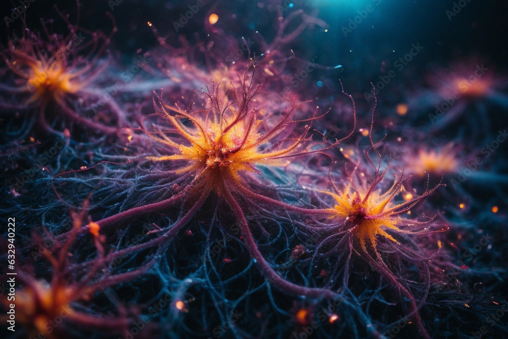 Neurons firing in the brain. Image created using artificial intelligence. Neurons firing in the brain. Image created using artificial intelligence.
