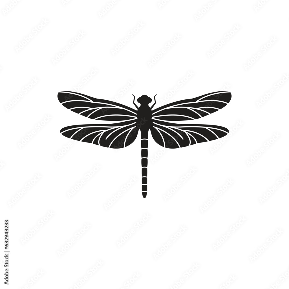 dragonfly icon vector - obrazy, fototapety, plakaty 