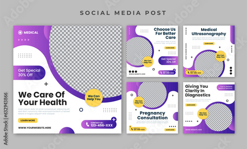 Medical ultrasonography social media post template