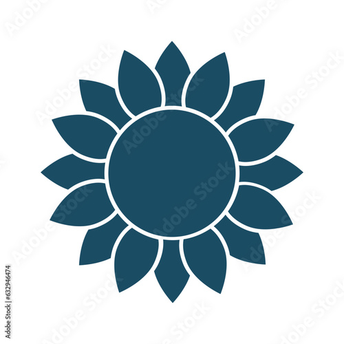 Sunflower Svg Cut File. Isolated vector illustration.