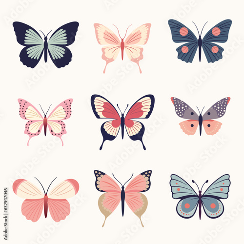 Butterfly Fly Bug Flat Collection