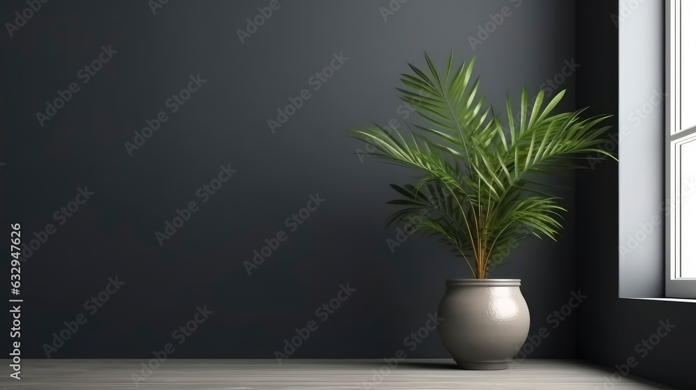 Lone Potted Plant Casting Dramatic Shadows in an Unfurnished Room, Backlit by Floor-to-Ceiling Windows Overlooking the Cityscape at Dusk. Lone Potted Plant Casting Dramatic Shadows in an Unfurnished Room, Backlit by Floor-to-Ceiling Windows Overlooking the Cityscape at Dusk.