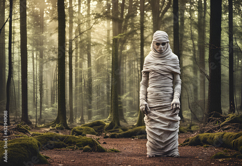 A mummy in a forest