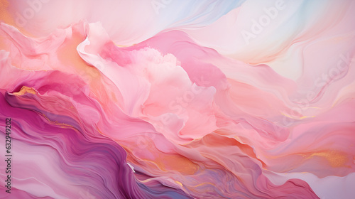 Fototapeta Naklejka Na Ścianę i Meble -  Fantasy pink wallpaper with  texture material of golden swirls