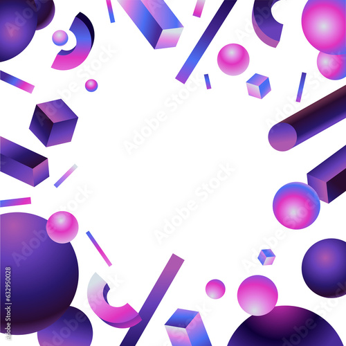 Png design template and  in 80's style and bright gradient colors with abstract geometric shapes and copy space for text - futuristic posters, banners and cover designs  ..