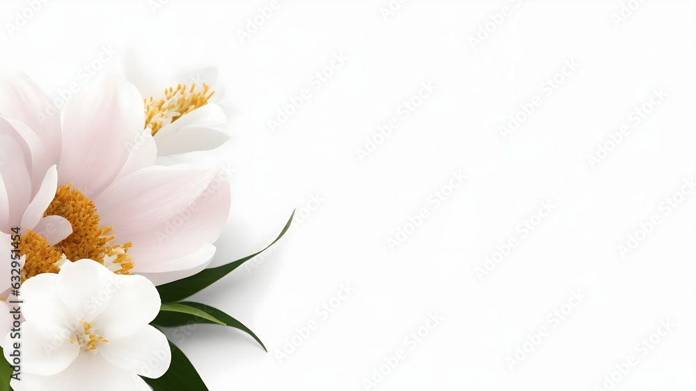flower on white background, wedding and birthday invitation text massage white background