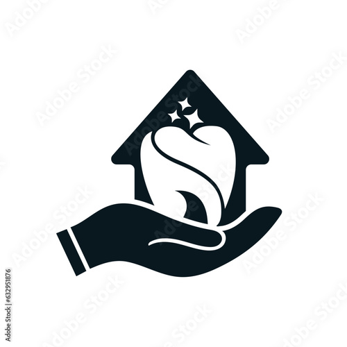 Dental care services logo and icon design vector. Very professional modern and eye-catching design.