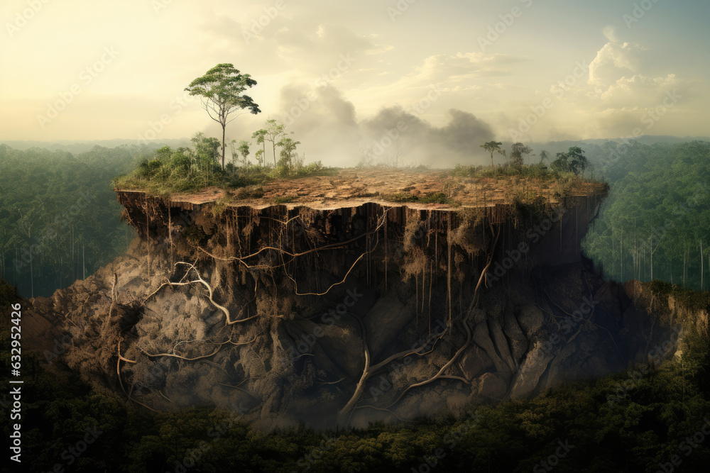 Amazon deforestation - Generative AI illustration