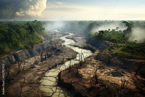Amazon deforestation - Generative AI illustration