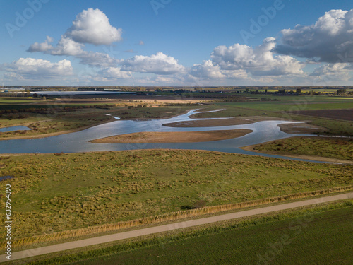 Wetlands in the Netherlands. Aerial view