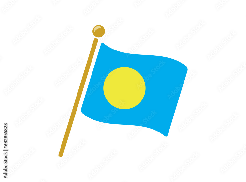 パラオの国旗アイコン ベクターイラスト パラオの国旗アイコン ベクターイラスト